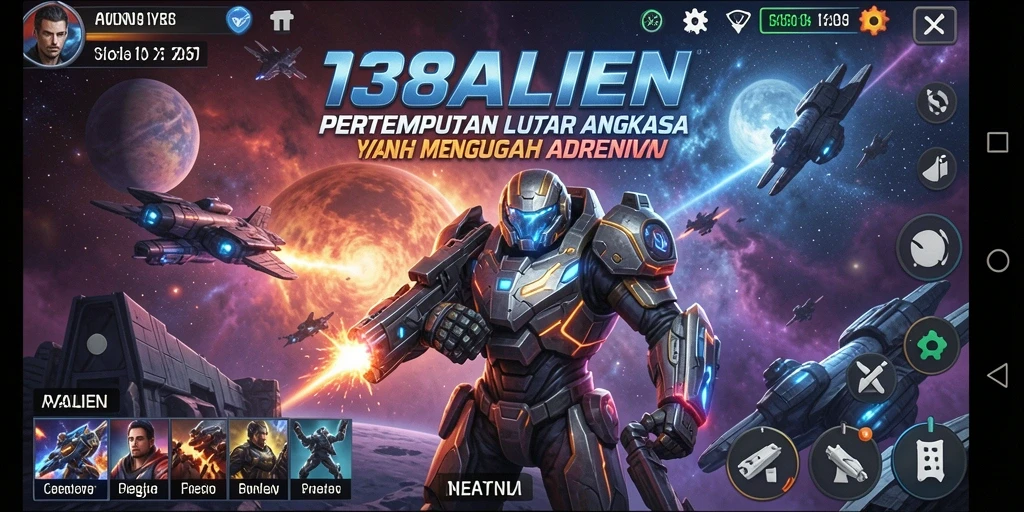 Gameplay intens dalam pertempuran luar angkasa di 138ALIEN.
