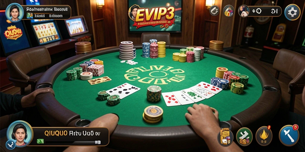 Tangkapan layar dari gameplay QiuQiu yang seru dan mengasyikkan.