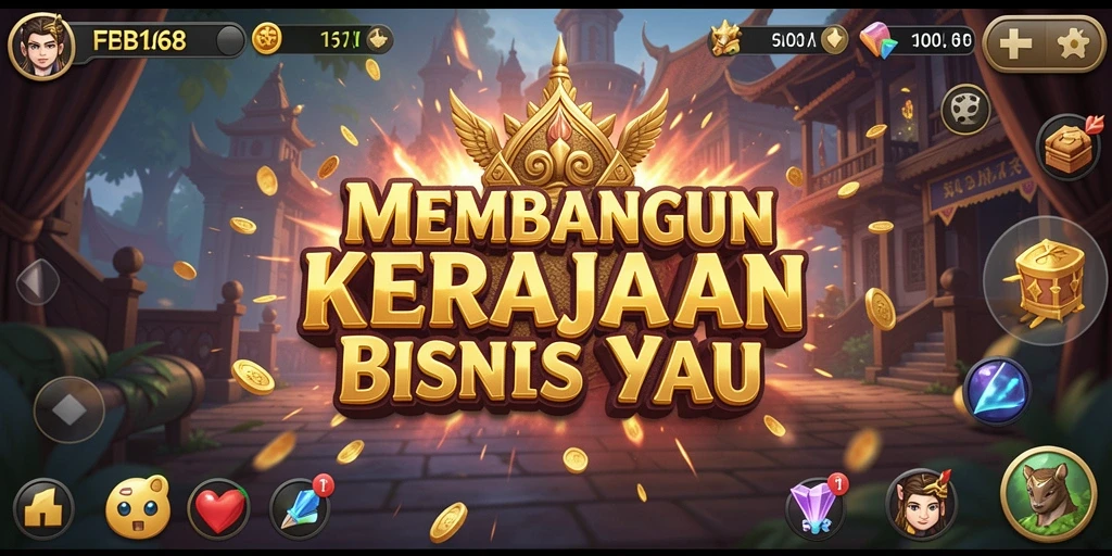 Screenshot gameplay FB168 menampilkan antarmuka bisnis yang menarik.