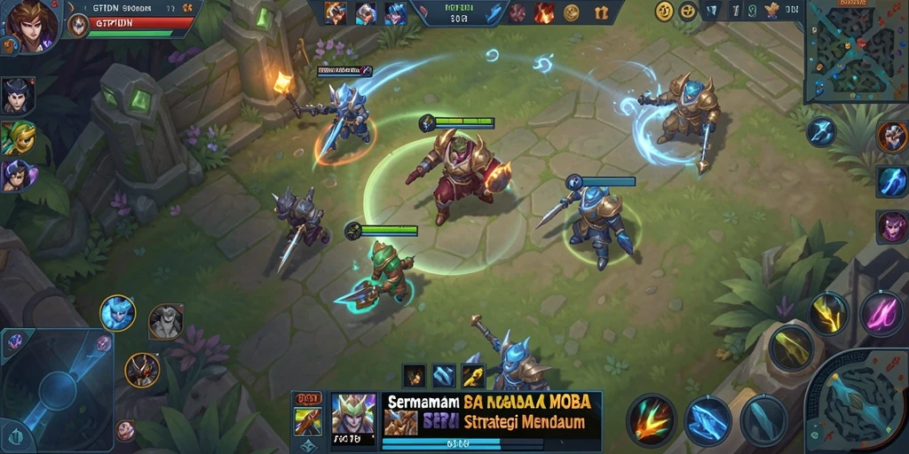 Gameplay intens GTPIDN di arena MOBA.