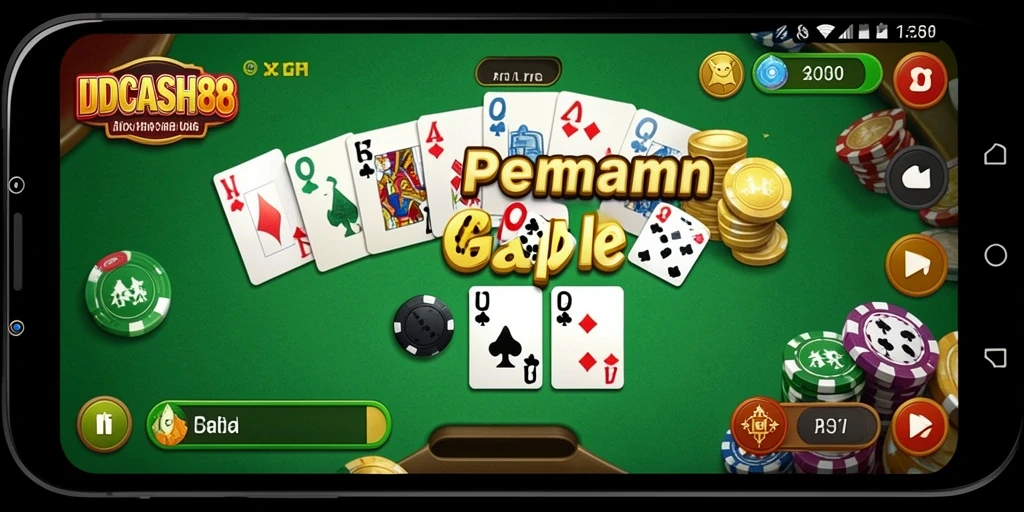Screenshot gameplay IDCASH88 menunjukkan permainan Gaple yang seru dan interaktif.