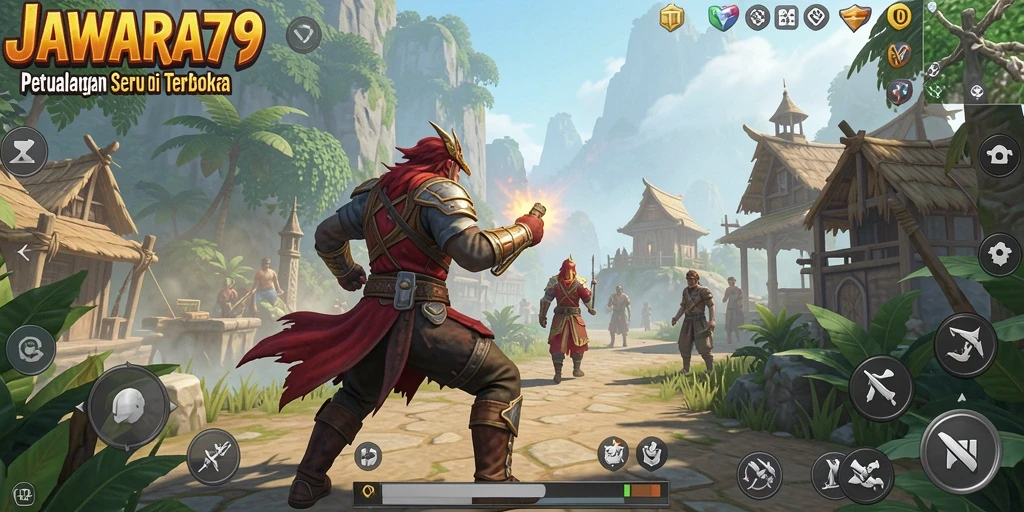 Tampilan layar gameplay dari JAWARA79 di dunia terbuka yang menakjubkan.