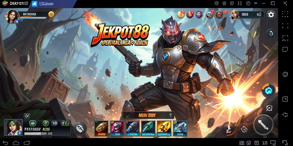 Screenshot menampilkan aksi seru dalam gameplay JEKPOT88.