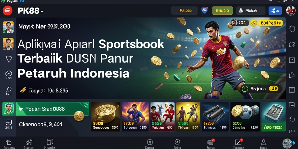 Tangkapan layar aplikasi PK88 menampilkan fitur taruhan olahraga yang menarik.