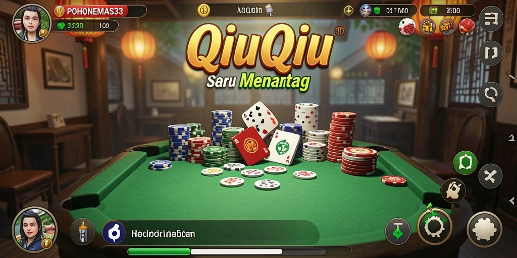 Tampilan permainan QiuQiu yang seru dan interaktif.
