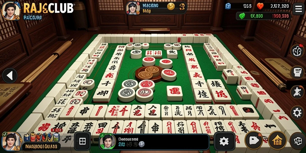 Screenshot gameplay RAJACLUB menampilkan tugas Mahjong yang menarik.
