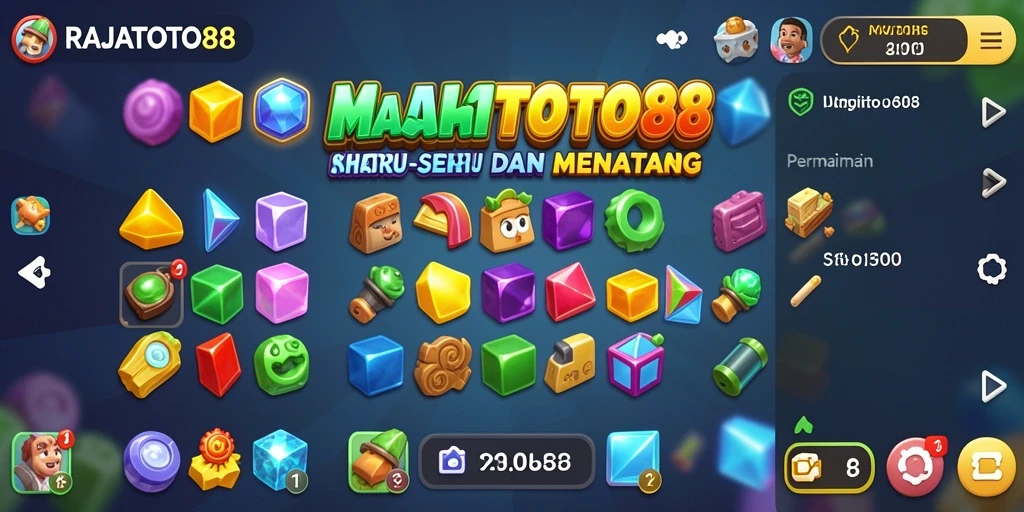Screenshot menampilkan keseruan gameplay Match-3 RAJATOTO88.