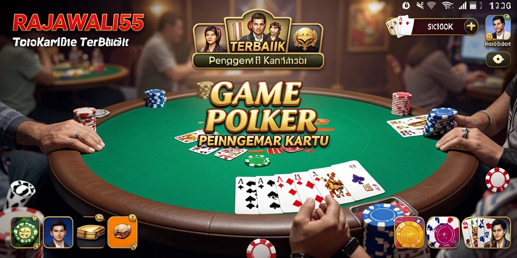 Tampilan gameplay menarik dari RAJAWALI55 saat bermain Poker.
