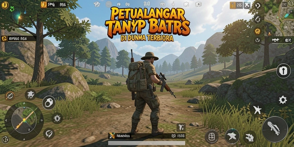 Screenshot gameplay RP66 menampilkan petualangan di dunia terbuka yang luas.