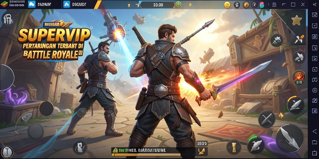 Tampilan gameplay epic dari SUPERVIP dalam pertarungan Battle Royale.